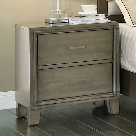 Contemporary Two Drawer Nightstand